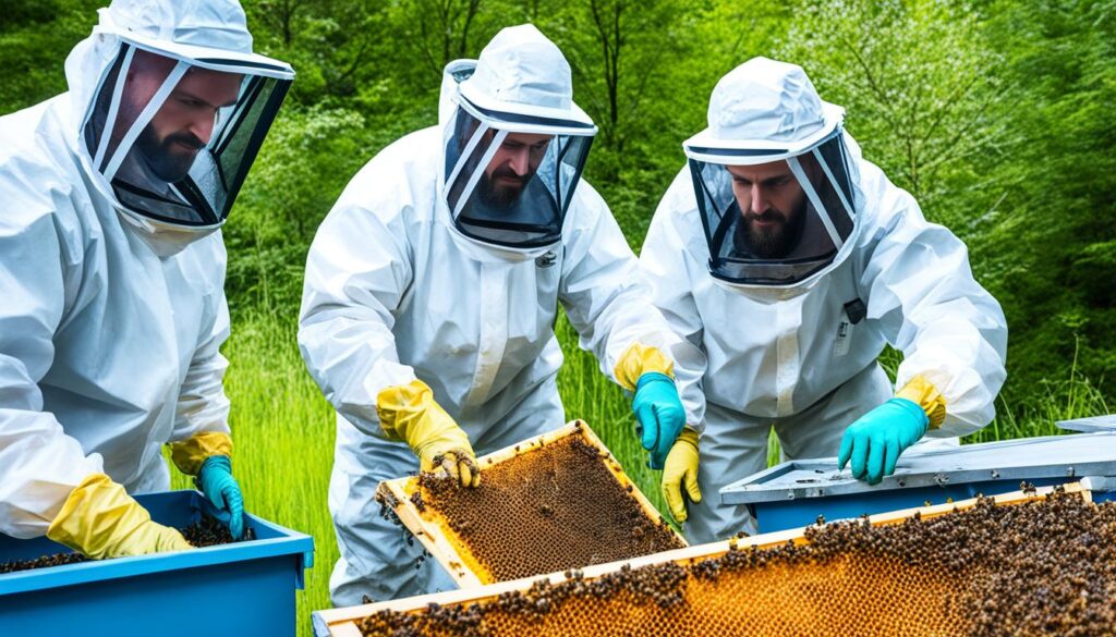 Maßnahmen zur Rettung eines aufgelösten Bienen Volks