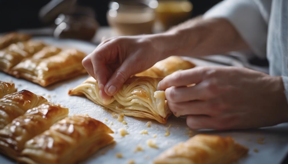 assembling the puff pastry