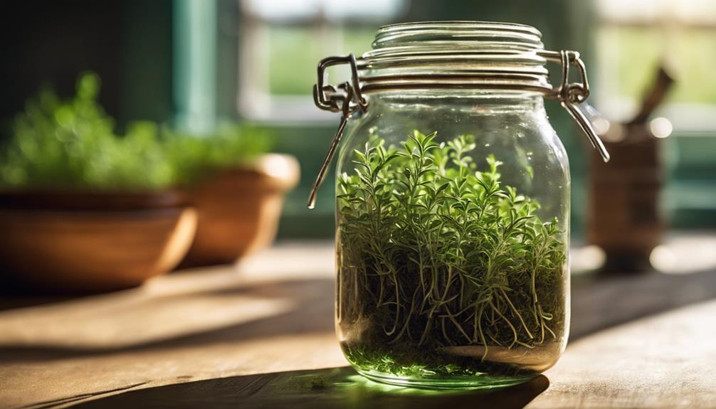 fill glass with thyme