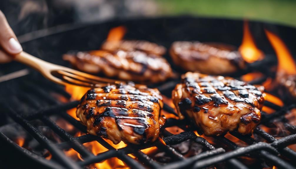 grilled marinated chicken cooking