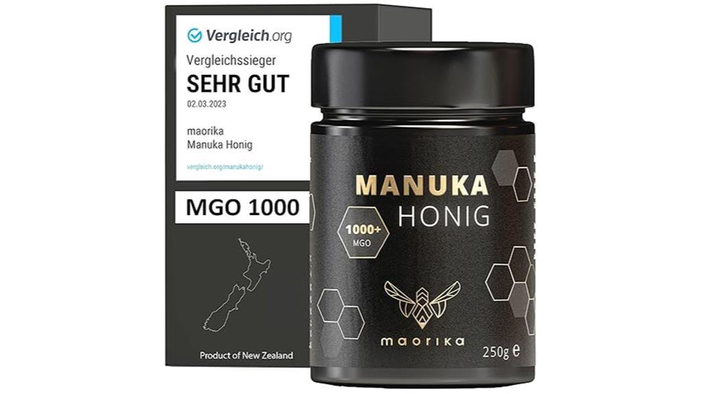 hochwertiger manuka honig in glasflasche