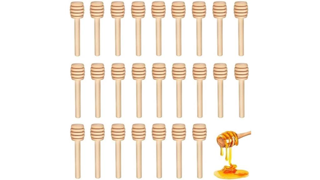 mini wooden honey dipper