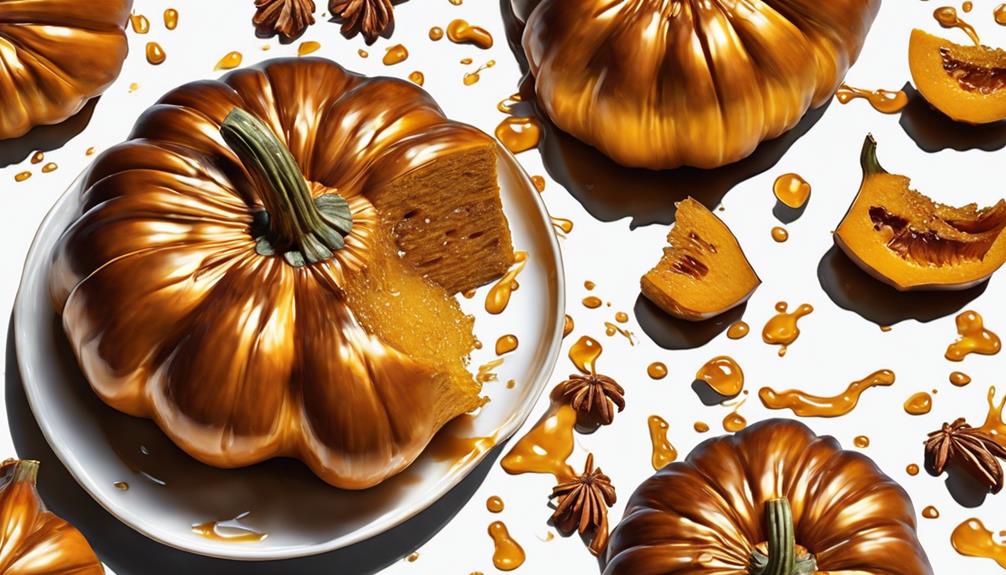 pumpkin roasting in oven