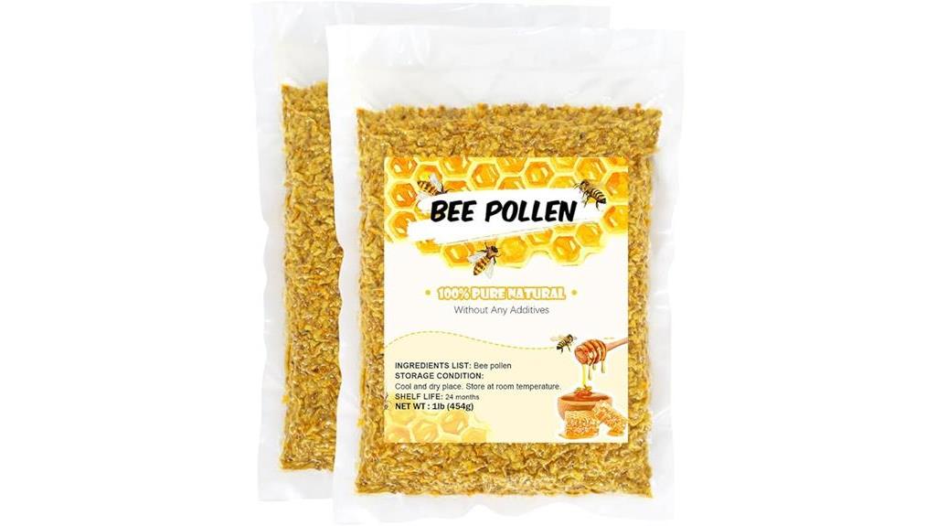 two packs of bee pollen for honey bees
