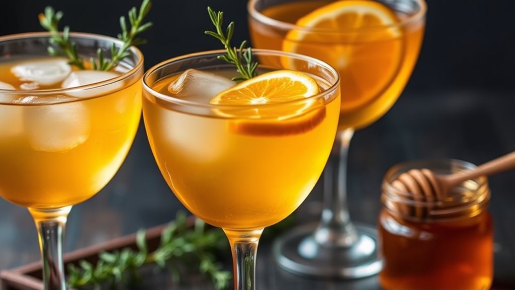 süße ausgewogene Honigcocktails