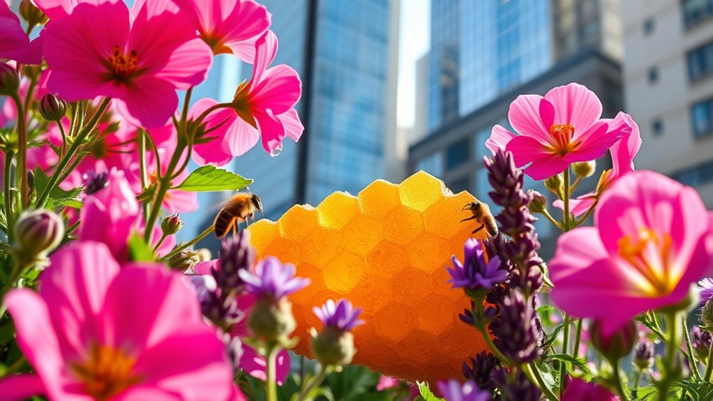 städtischer Honig vielfältige Flora