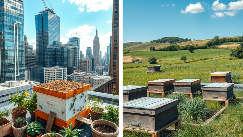 städtische versus ländliche Imkerei