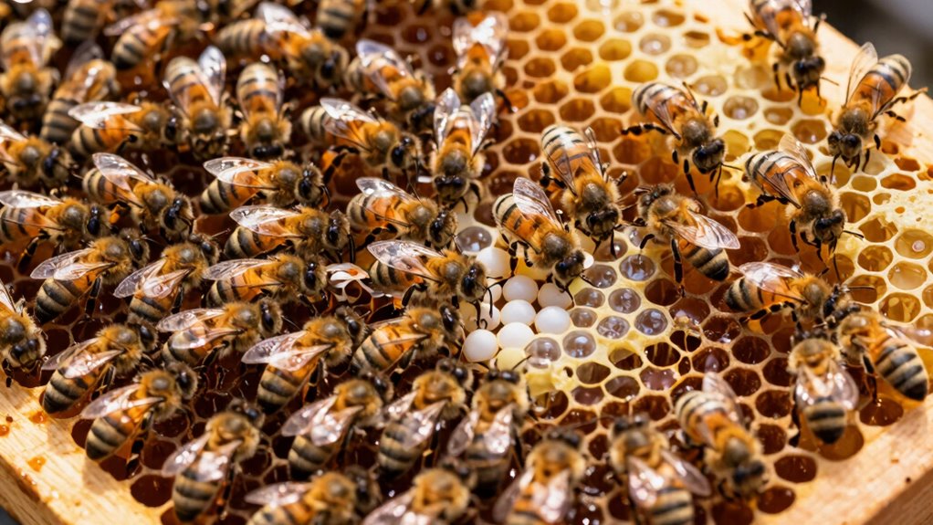 Bienenschwarm und Brutbereich