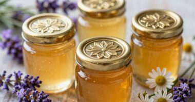 Elegantes blumiges Honiggeschenk