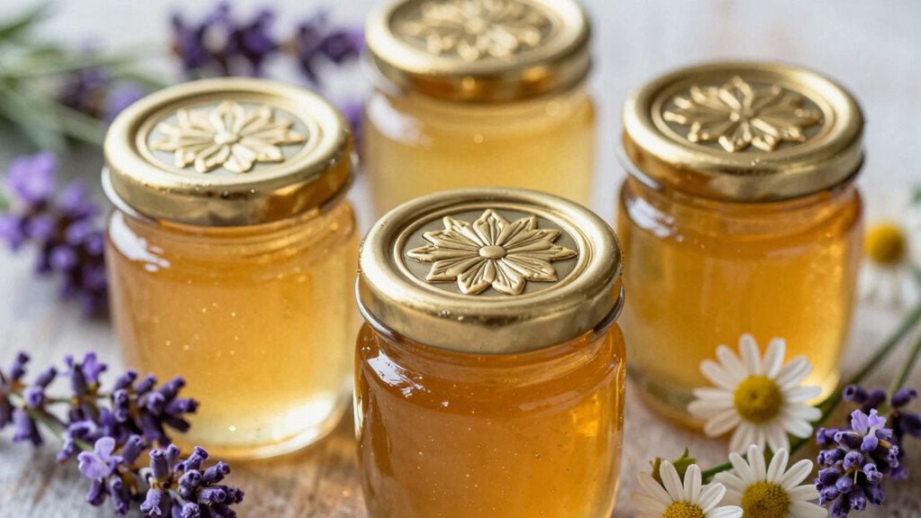 Elegantes blumiges Honiggeschenk