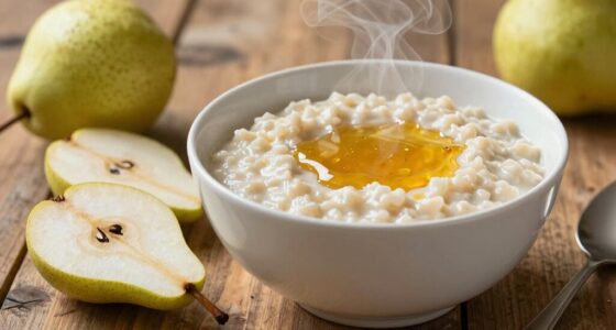 Haferbrei mit Honig und Birne