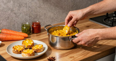 Coconut dal, cheesy pickle toasties, carrot halva cakes: Ravinder Bhogal’s tastes of home – recipes
