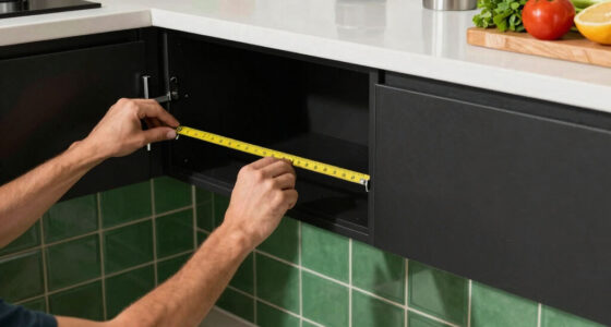 Black, Bold Cabinets and Dramatic Green Tiles Refresh This 2000s Kitchen