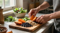 Roasted Sweet Potato, Black Bean, And Quinoa Salad