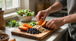 Roasted Sweet Potato, Black Bean, And Quinoa Salad