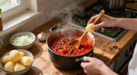 For The Best Pasta With Meat Sauce, Add A Potato