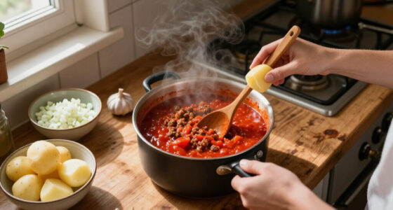 For The Best Pasta With Meat Sauce, Add A Potato