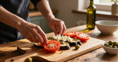 Friselle Con Pomodoro, Melanzane, Ricotta Affumicata E Olive
