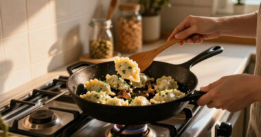 Skillet Pierogi With Mushrooms